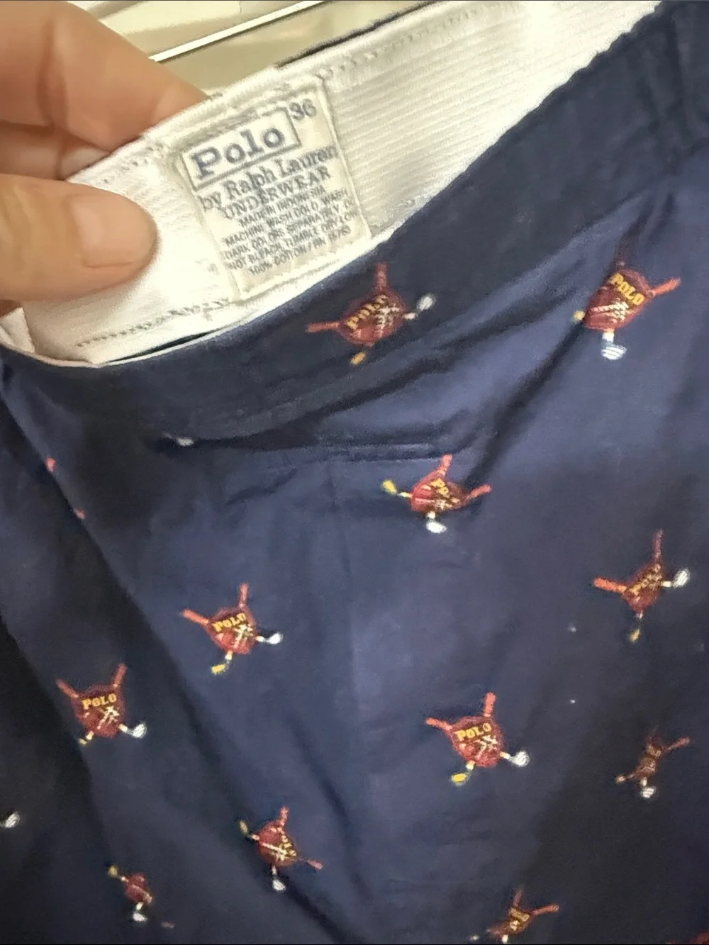 Polo by Ralph Lauren Navy Boxer Shorts with Red Star Embroidery